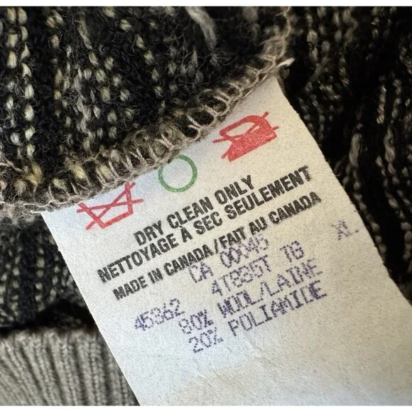 VTG Tundra Sweater Mercerized Wool Blend Biggie Cosby Style Size XL